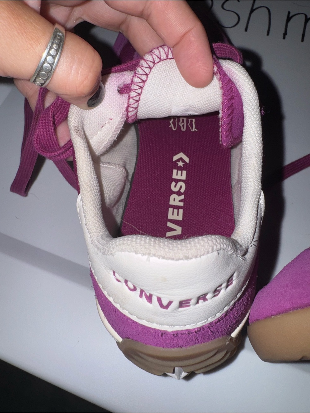 Converse Women’s Purple Suede Low-Top Sneakers - Picture 5 of 5